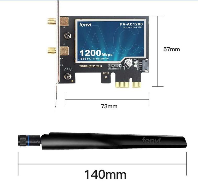 Placa wireless FV-AC1200 Dual Band 2.4Ghz/5Ghz 802.11AC + Bluetooth4.0