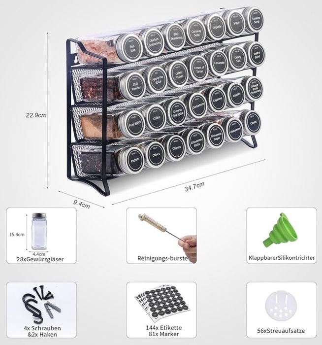 Suport pentru condimente cu 4 niveluri