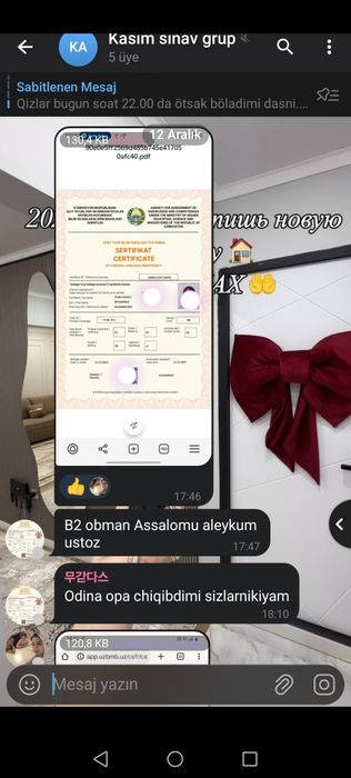 TURK TILI kursi 250 mingdan