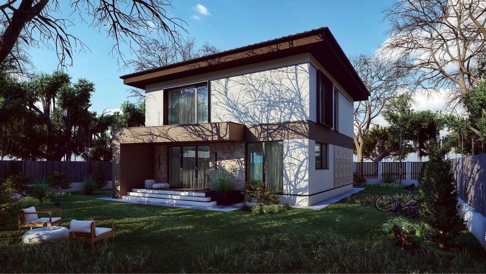 OFERTA - Casa la rosu + teren 442 mp Ciprian Porumbescu otopeni