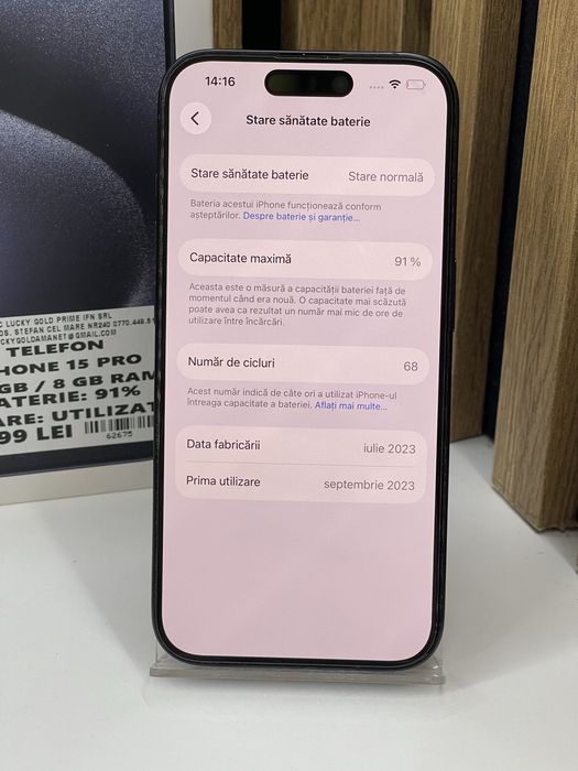 Iphone 15 Pro 128Gb 91% baterie Garantie/Factura #62675