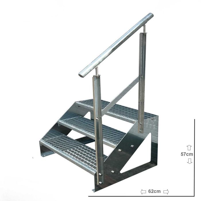 Метално стълбище 2 и 3 стъпала | Свободностоящо | Поцинковано