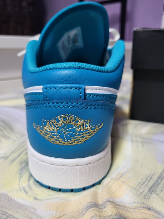 Air Jordan 1 low  white celestial gold aquatone 100% originali