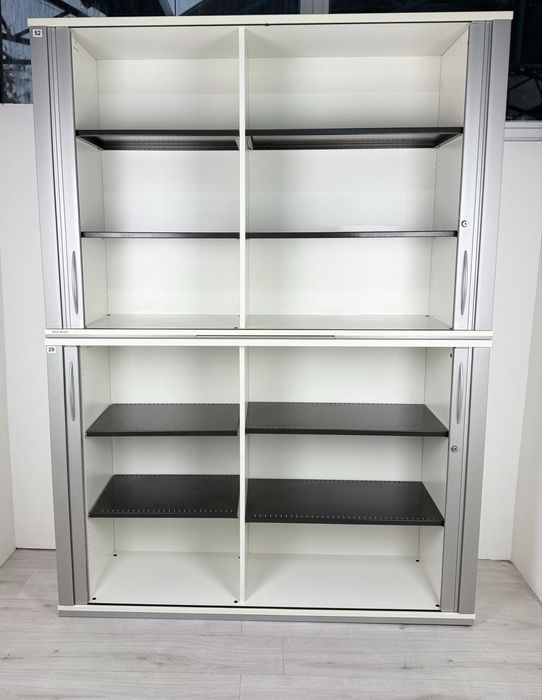 Шкаф Етажерка за документи папки и други матрияли с ролетни врати сиви