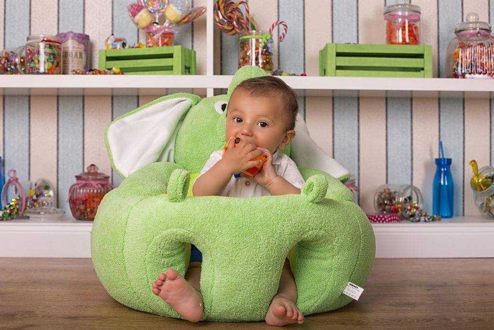 Музикален пуф зелено слонче (MNBABYSEAT)