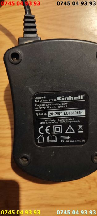 incarcator EINHELL  12v 10.8Li model A72-1h perfect functional textil