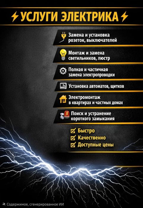 Услуги электрика