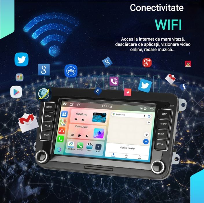 Мултимедия Carplay и Android Auto за VW, Seat,  Shkoda