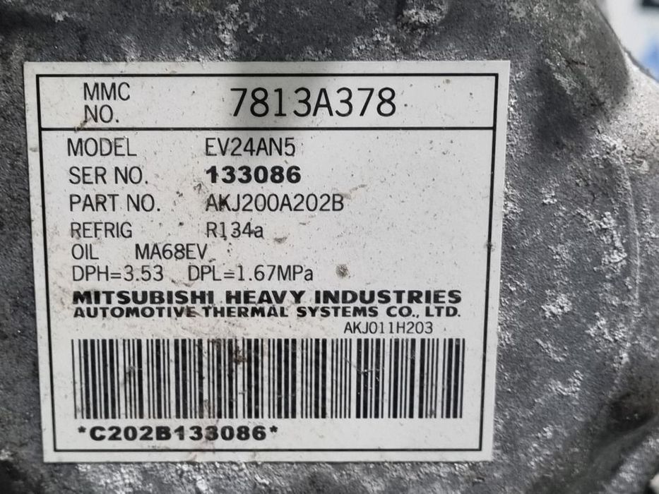 Compresor clima Mitsubishi Outlander III 2.0 Hybrid 2012 - 2015 200CP 4B11 S61 Y61 ...