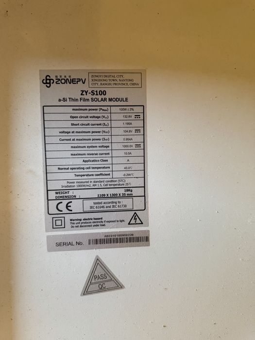 Panou solar zy-s100