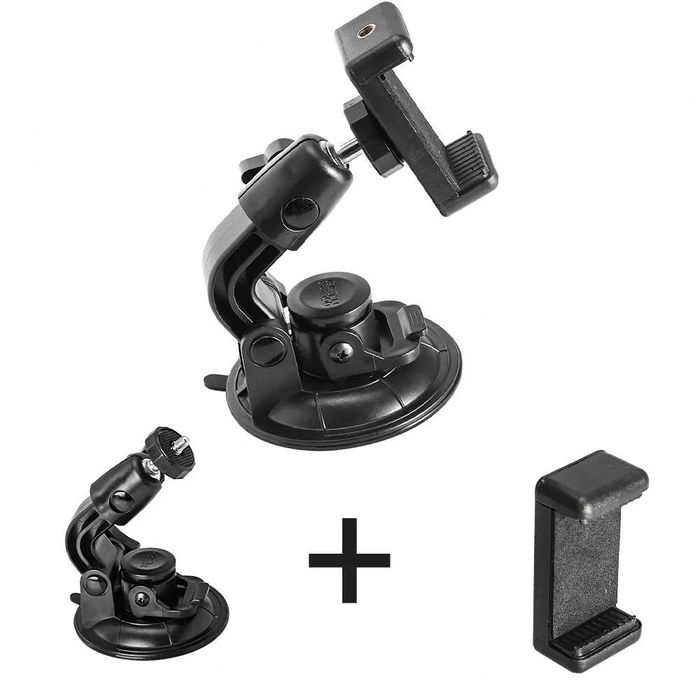 Ventuza cu filet 1/4 + adaptor camere actiune GoPro Insta360 telefon