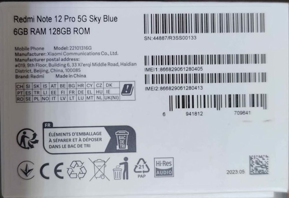 Xiaomi note 12pro  5g