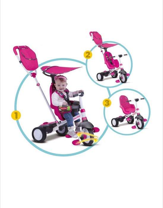 Tricicleta Fisher Price 3 in 1 Charisma, Roz