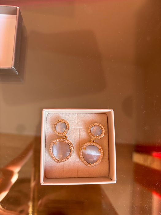 Сребърни обеци с 24-каратово златно покритие