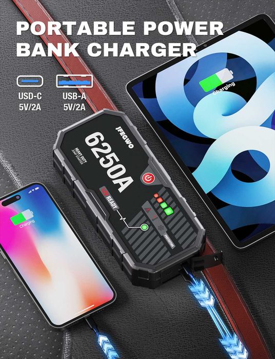 Стартерно устройство V2 Jump starter подаване на ток бустер PowerBank