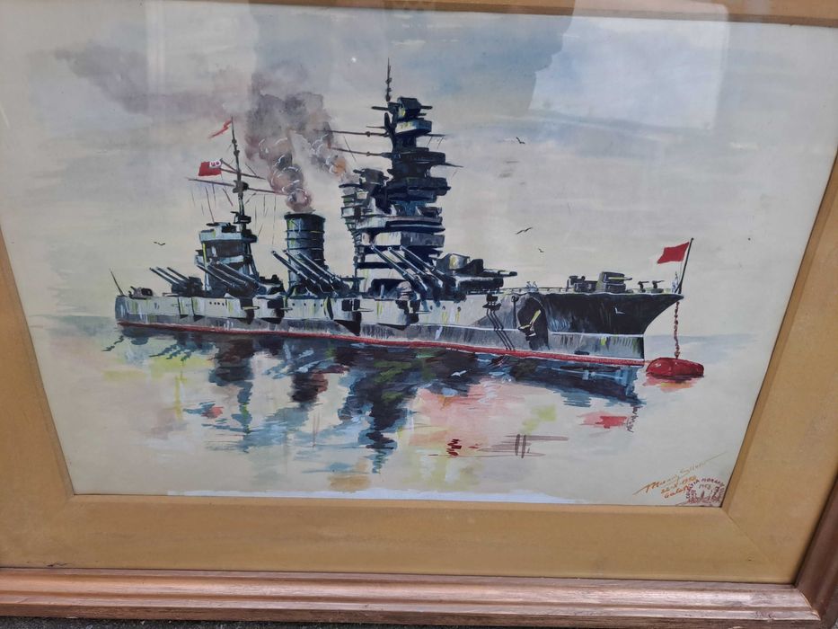 tablou acuarela semnat Morariu Silviu datat 1958