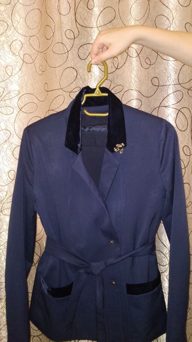 Пиджак + юбка синяя