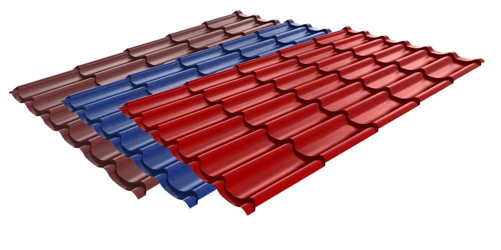 Металлочерепица для крыши, Толщина: 0.5 мм, Раскрой: 1.17хL м