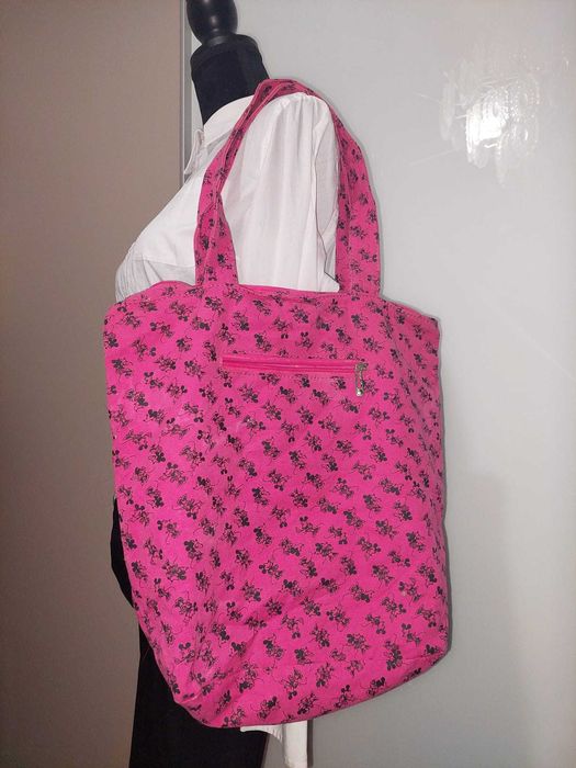 Geanta incapatoare de cumpărături Mickey Mouse ciclam 40x37cm