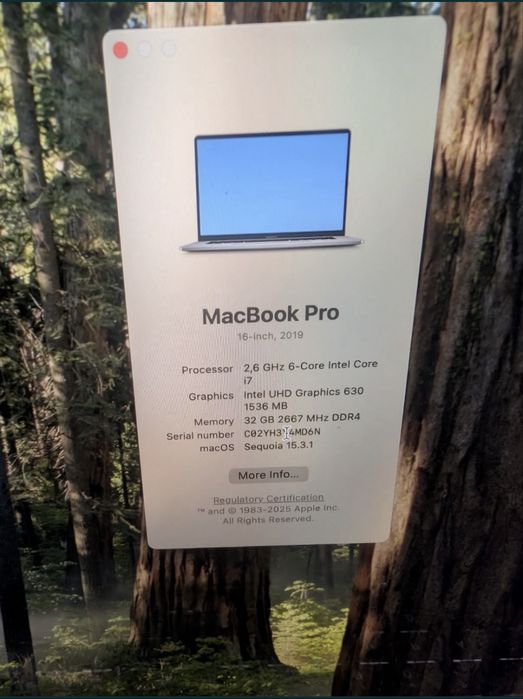 Apple MACBOOK PRO 16 2019 I7 32GB 1TB RX 5500M 8GB