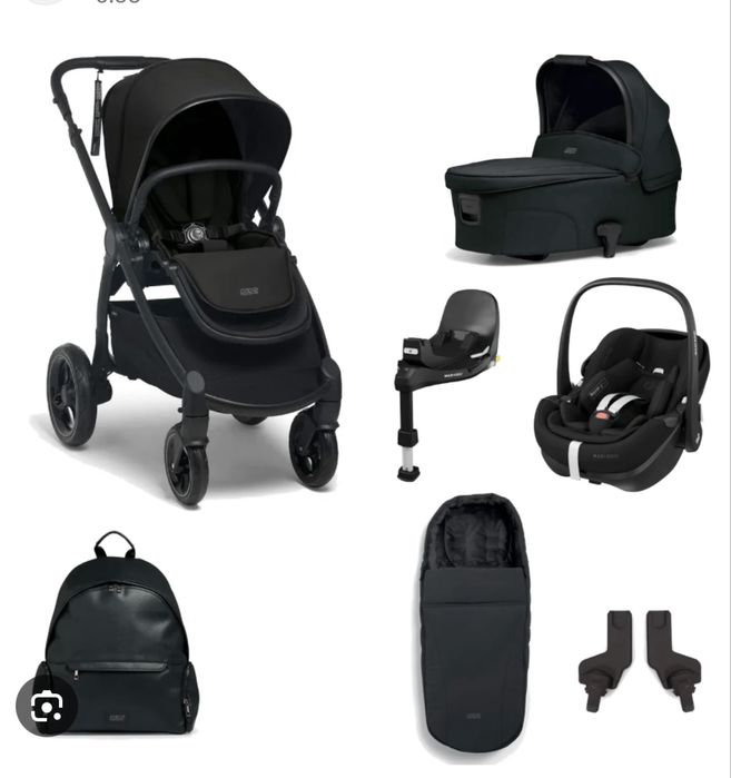 Mamas & Papas Лека количка 4 v 1  плюс База за стол за кола Cybex Base Z2 с Isofix Strada - Black Diamond