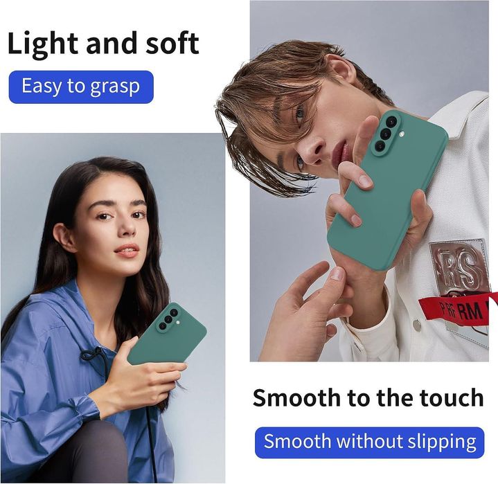 Матов силиконов кейс за samsung galaxy a17 - тъмно зелен