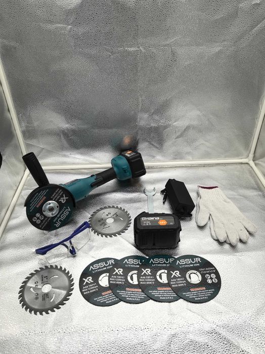 Polizor unghiular 48V, 125mm – Set complet cu accesorii