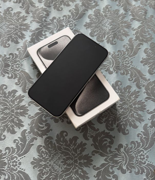 iPhone 15 Pro, White Titanium, 128GB, full box