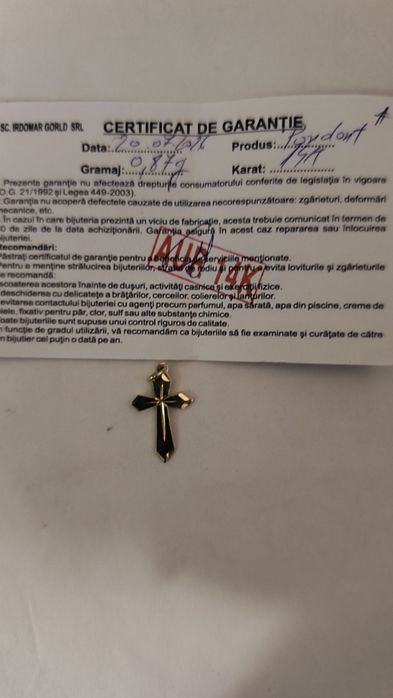Pandantiv cruciuliță aur 14 karate
