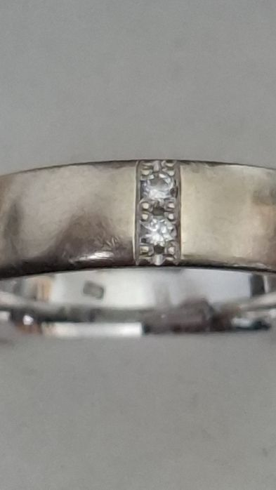 Inel tip verigheta aur 14k si diamante