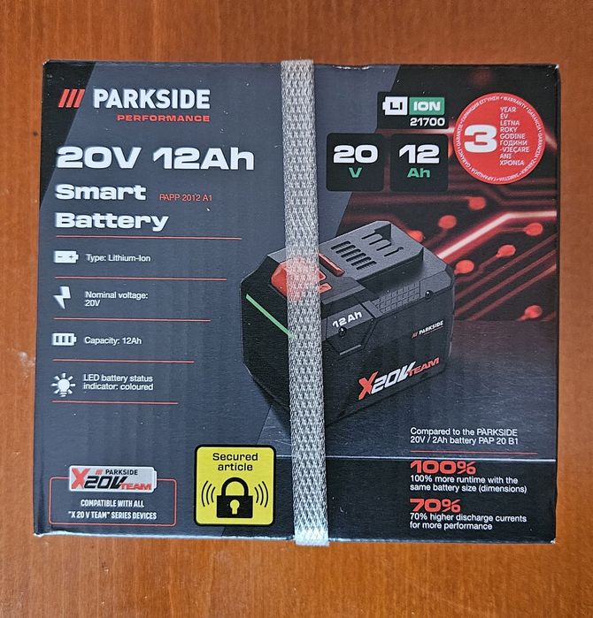 3г ГАРАНЦИЯ Parkside performance Smart Battery батерия 20v 12Ah