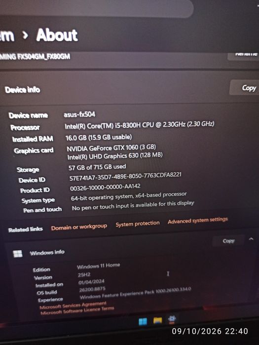 Продам ноутбук Asus fx 504