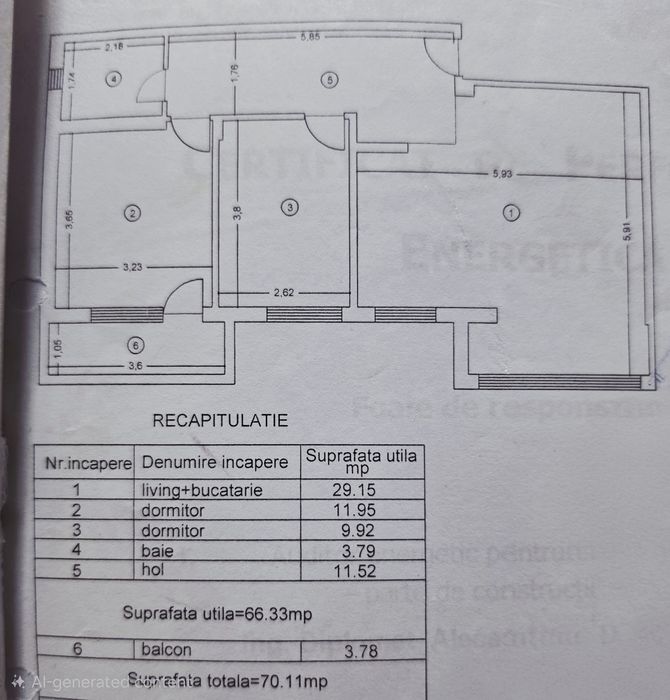 Apartament 3 camere Valea Lupului