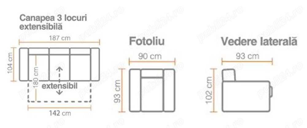 Set sufragerie piele Mobexpert - Villiers, reducere februarie 2026