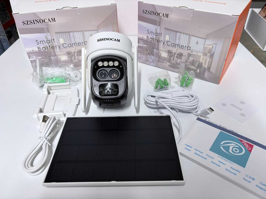 Camera Supraveghere 4G Panou solarZoom 10x Alarma Rezolutie 4K Sd-64Gb