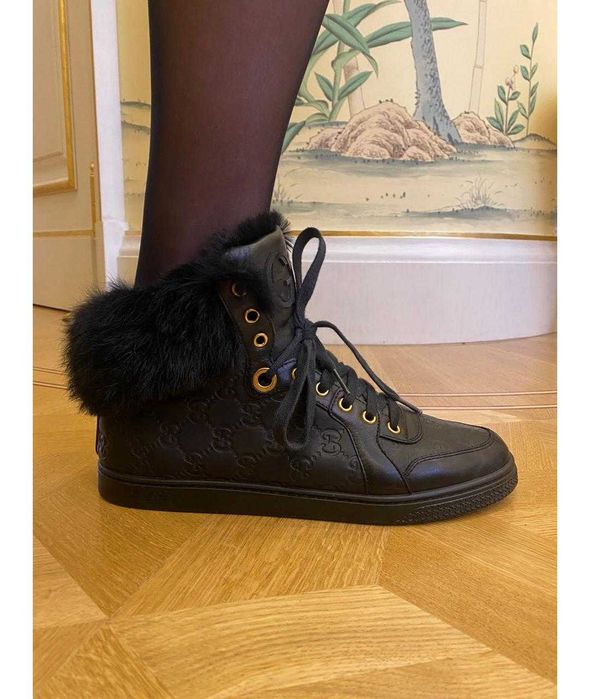 Gucci оригинални дамски сникърси от естествена кожа