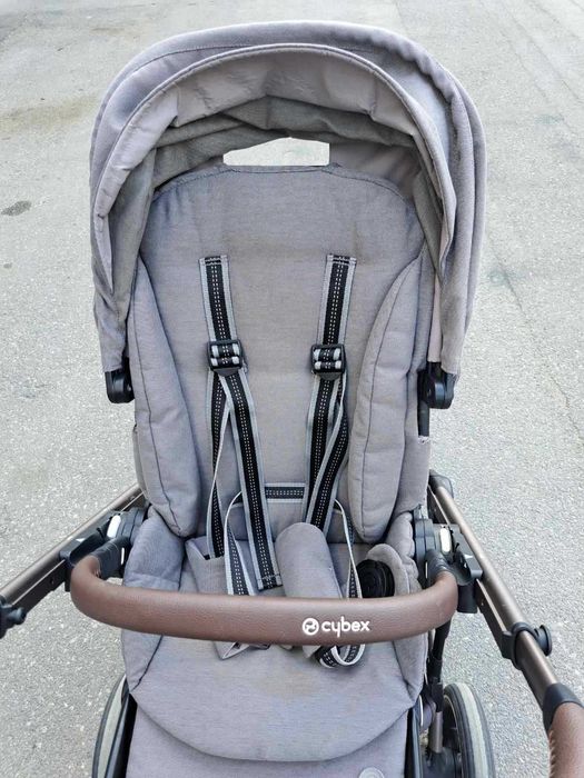 Cybex Бебешка количка Gazelle S Stone Grey близнаци + 2бр летни коша