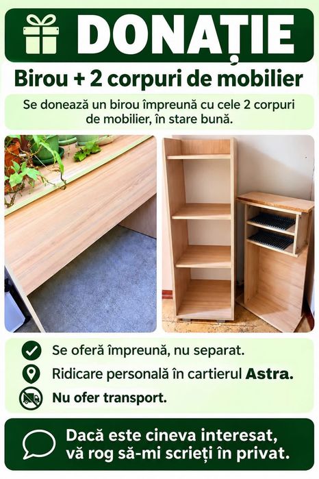 Birou + 2 corpuri