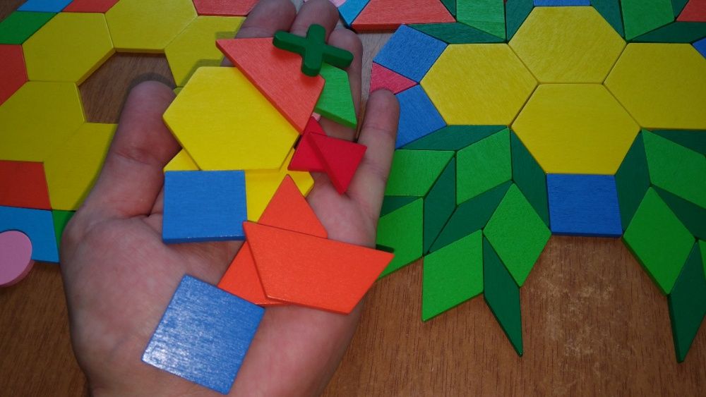 НАМАЛЕН! Нов дървен конструктор мозайка с 250 части строител + ШАБЛОНИ