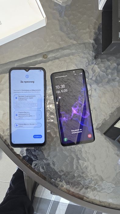 Продавам чисто нов стабилизатор за инфлуенсъри и два телефона самсунг А14 5G S9+Duos sim