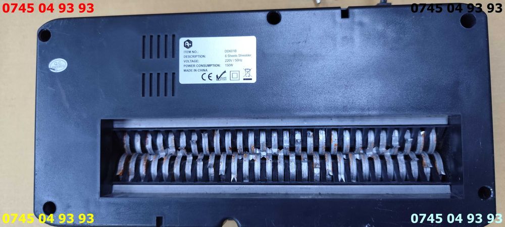 tocator distrugator hartie shreder model DD601B perfect functional
