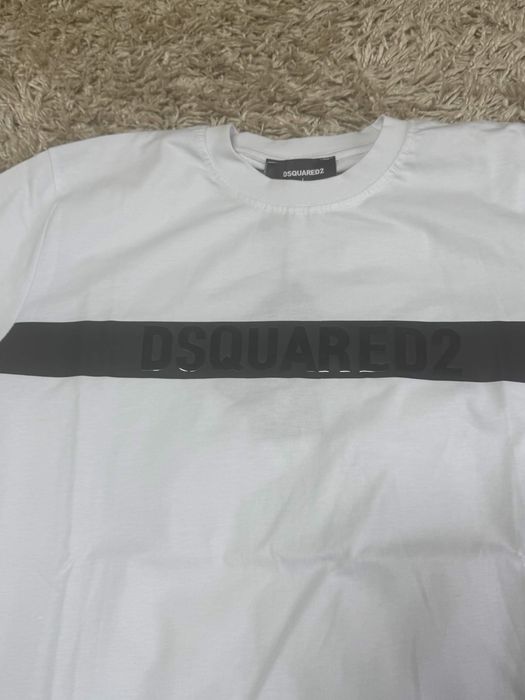 Tricou alb design minimal bandă | Marime L | calitate premium | livrare rapidă