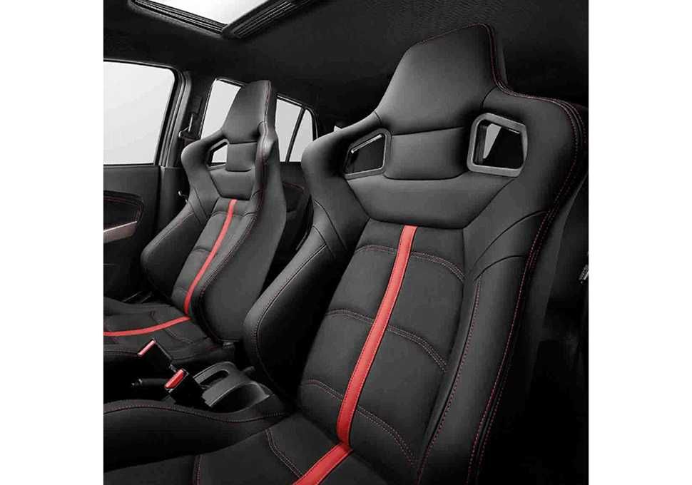 Спортни седалки за автомобил, сгъваеми, черни/червен кант
