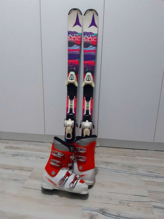 Schiuri copii 100 cm Atomic ceruite,clapari Atomic