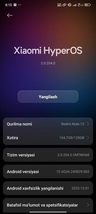 Redmi Not 12 telefon