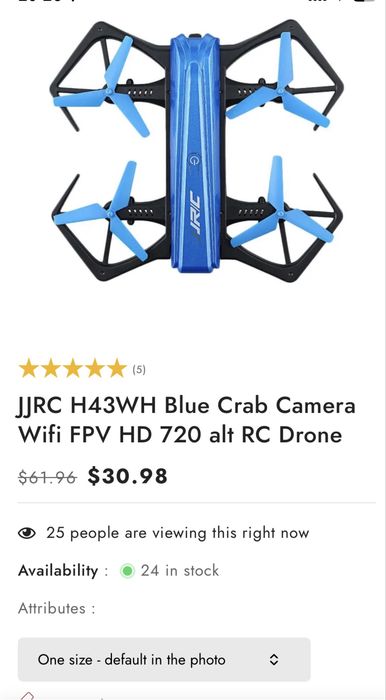 JJRC H43WH Blue Crab дрон