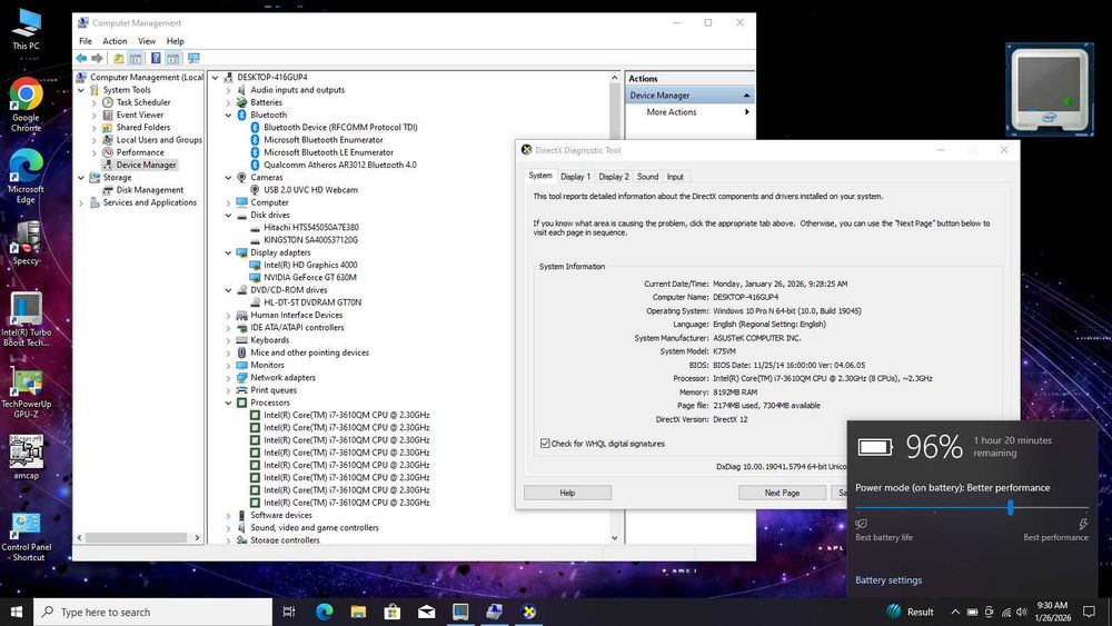 ASUS i7 Display Mare 17 8Gb ddr3 2 x placi video 2GB SSD gaming laptop