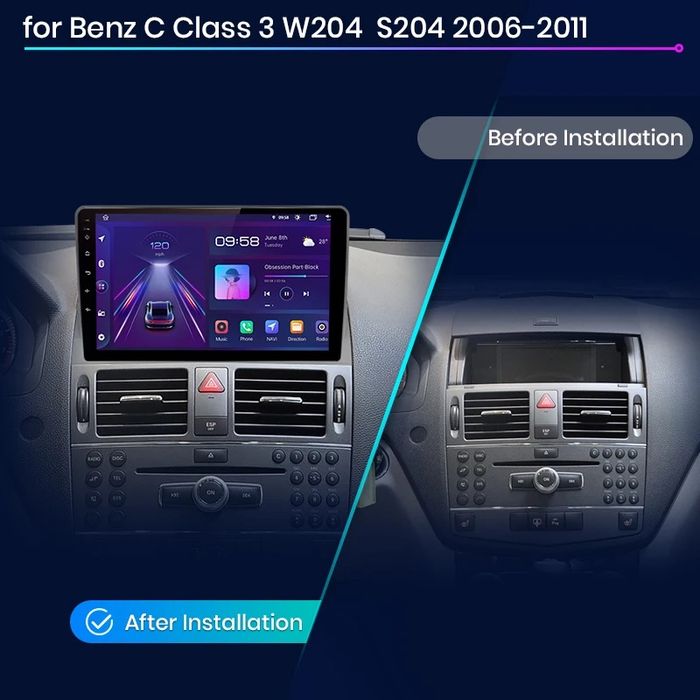 Navigatie Android Dedicata Mercedes C-Class W204 Carplay Android Auto