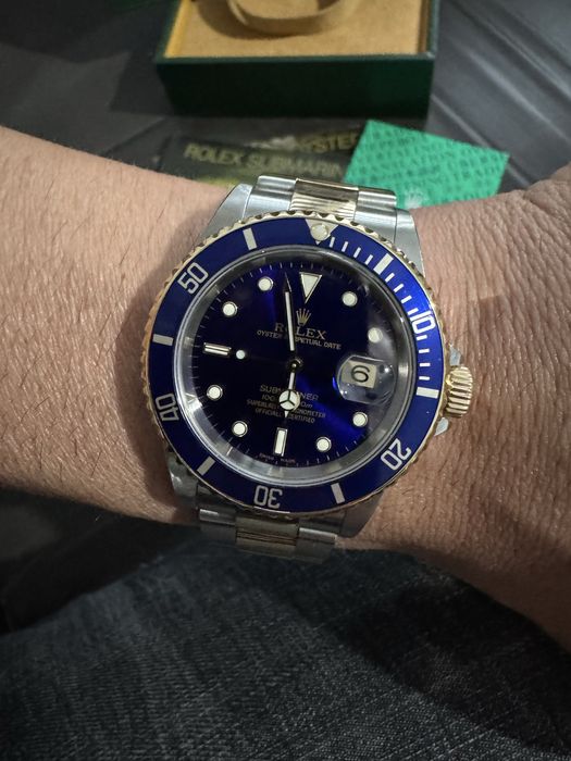 Rolex Submariner Date 18k gold blue dial