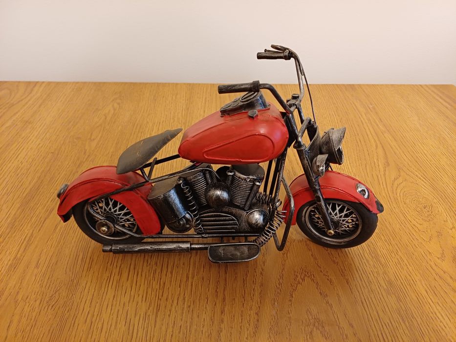 Motocicleta vintage metal macheta figurina jucarie 29cm, retro, mare